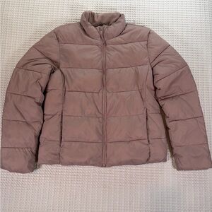 GAP ColdControl Puffer Jacket Women’s Small Taupe Water Resistant Full Zip